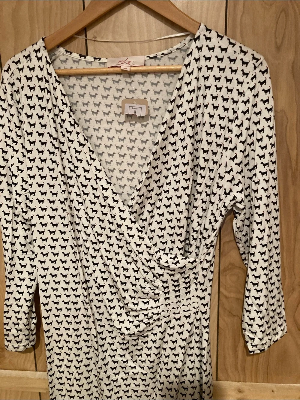Dog print dress, M, nwt